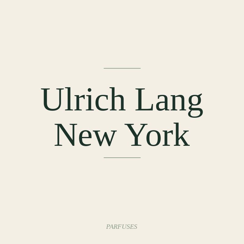 Ulrich Lang New York